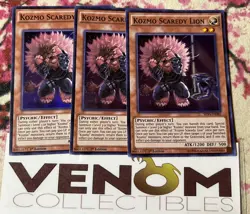 3x (M/NM) - Kozmo Scaredy Lion - SHVI-EN082 - Super Rare - 1st Edition YuGiOh - Image 1