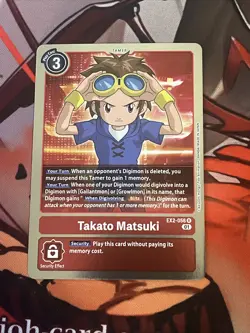 1x Takato Matsuki Digimon Card Digital Hazard EX2-056 R NM/M - Image 1