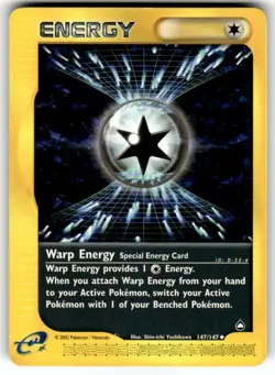 💥 WARP ENERGY 147/147 AQUAPOLIS 2002 E-READER VINTAGE POKEMON CARD 2002 Crease - Image 1