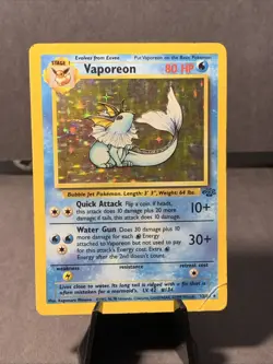 Pokemon TCG Vaporeon Jungle Base Set Unlimited #12/64 Holo 1999 WOTC VTG Card HP - Image 1