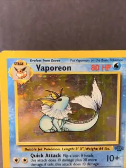 Pokemon TCG Vaporeon Jungle Base Set Unlimited #12/64 Holo 1999 WOTC VTG Card HP - Image 3