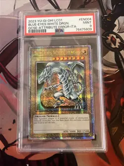 PSA 9 Blue Eyes White Dragon 25th Quarter Century Rare Yugioh Card LC01-EN004 - Image 1
