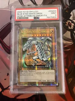 PSA 9 Blue Eyes White Dragon 25th Quarter Century Rare Yugioh Card LC01-EN004 - Image 2