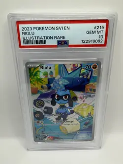 Pokemon TCG Riolu Illustration Rare Card #215/198 Scarlet & Violet PSA 10 - Image 1