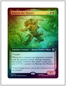 1x Kraven the Hunter, Extended Art Foil, Magic MTG NM - Image 1