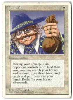 MTG Land Tax - MTG Core Set 4th Edition Heavily Played English - Image 1