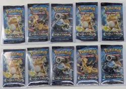 AUCTION #4 LOT of (10) Pokemon XY Evolutions Factory Sealed Booster Packs - Image 1