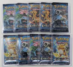 AUCTION #1 LOT of (10) Pokemon XY Evolutions Factory Sealed Booster Packs - Image 1