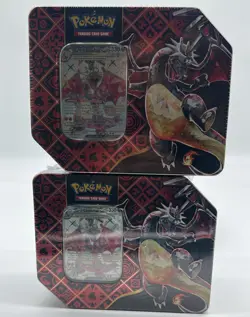 Lot of (2) Pokemon TCG Scarlet & Violet Paldean Fates Charizard EX TINS SEALED - Image 1