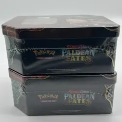 Lot of (2) Pokemon TCG Scarlet & Violet Paldean Fates Charizard EX TINS SEALED - Image 5
