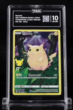 2021 POKEMON CELEBRATIONS PIKACHU 005/025 TAG 10 - Highest Graded - Image 1