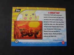 1999 Topps Pokemon First Movie A Great Day Silver Foil Sandpaper #58 Black Logo - Image 2