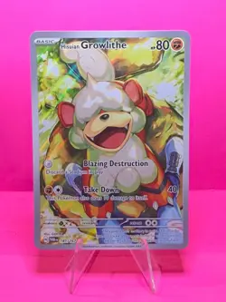 Pokemon TCG Twilight Masquerade Hisuian Growlithe 181/167 Illustration Rare Holo - Image 1
