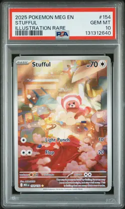 2025 POKEMON MEG EN-MEGA EVOLUTION ILLUSTRATION RARE #154 STUFFUL PSA 10 - Image 1