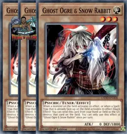 Yugioh! 3x Ghost Ogre & Snow Rabbit L5DD-ENA06 Common 1st Ed NM - Image 1