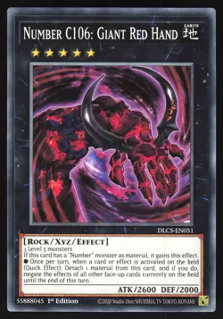 Number C106: Giant Red Hand - DLCS-EN051 - Common - 1st Edition Yugioh - Image 1