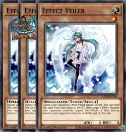 Yugioh! 3x Effect Veiler L5DD-ENY16 Common 1st Ed NM - Image 1