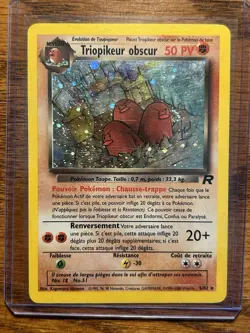Pokemon Dark Dugtrio Team Rocket WOTC 6/82 Rare Holo Card (French) - Image 1