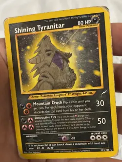 Shining Tyranitar 113/105 Neo Destiny Unlimited Holo Pokemon Card HP - Image 5