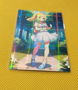 Trainer Lillie custom Beauty Anime Girl Holo waifu Card - Image 1