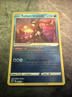 Pokemon Radiant Greninja 046/189 Astral Radiance Radiant Ultra Rare Card NM - Image 1