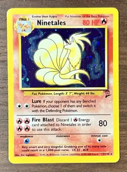 Pokemon TCG Ninetales Base Set 2 Holo Rare Card 13/130 - Near Mint+ - Image 1