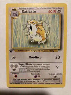 Pokemon TCG Raticate 1st Edition Spanish Base Set 40/102 Card - Image 1