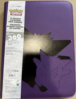 Pokemon TCG Card Game Elite Gengar 9-Pocket Zippered Ultra PRO Binder Collection - Image 1