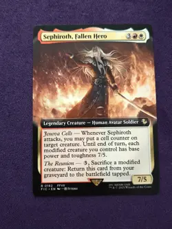 Sephiroth, Fallen Hero, Extended Art, Magic the Gathering MTG NM FIC - Image 1