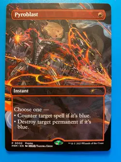 MTG 1x BORDERLESS Pyroblast # 2 WPN Gateway Promos Magic the Gathering x1 NM - Image 1