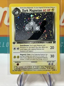 Dark Magneton 1st Ed Holo Rare #11 Pokemon TCG Team Rocket 2000 First Edition NM - Image 3