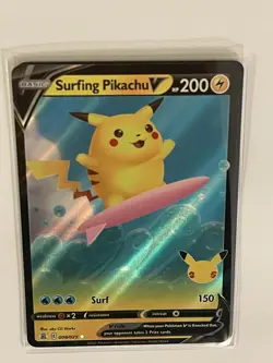 Surfing Pikachu V 008/025 Gem Mint ??Celebrations Pokemon Card - Image 1