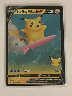 Surfing Pikachu V 008/025 Gem Mint ??Celebrations Pokemon Card - Image 4