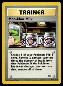 Moo-Moo Milk 101/111 Pokemon Card Neo Genesis Common Trainer Lightly Played T8 - Image 1
