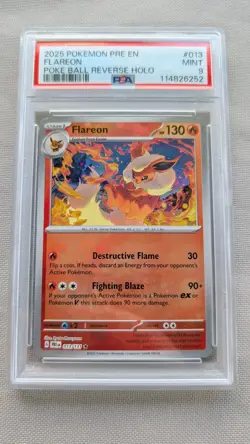 PSA 9 Flareon 013/131 Poke Ball Reverse Holo Prismatic Evolutions Pokemon Card - Image 1