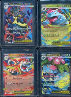 Lot of (4) Pokemon Mega Evolution Base Set Megs ex Cards w/ M Lucario Venusaur - Image 1