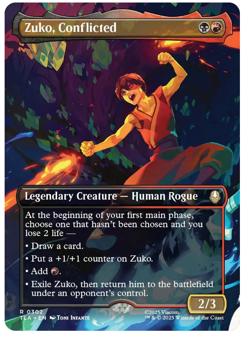Zuko, Conflicted - Borderless Avatar MTG - Image 1