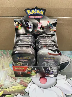 Pokemon TCG Unova Mini Tin Display Box (8 Tins) Sealed Black Bolt & White Flare - Image 1