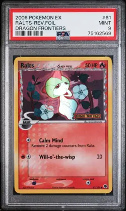 Pokemon EX Dragon Frontiers 2006 Ralts Reverse Holo 61/101 PSA 9 - Image 1