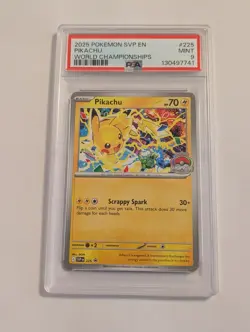 2025 Pokemon SVP Pikachu World Championships Promo #225 PSA 9 - Image 1