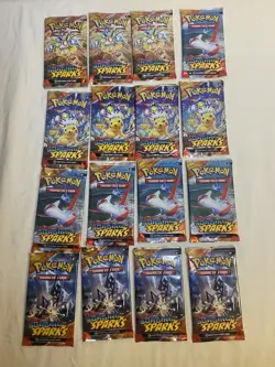 Pokemon Surging Sparks Lot Of 16 Booster Packs - Image 1