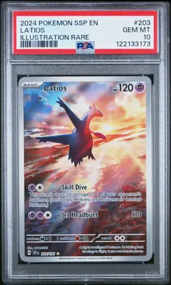 2024 POKEMON SSP EN-SURGING SPARKS ILLUSTRATION RARE #203 LATIOS PSA 10 - Image 1