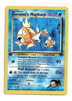 Giovanni's Magikarp 73/132 Gym Challenge Regular Pokemon TCG 1st Edition - Image 3