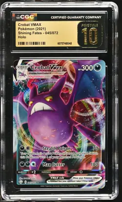 CROBAT VMAX Shining Fates Holo Rare #045 CGC Pristine 10 Pokemon [Nostalgium] - Image 1