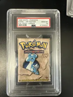 1999 Pokemon 1st Ed Fossil Sealed Booster Pack Lapras Art PSA 10 - Image 1