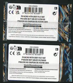 Lot of 2 Pokemon Pikachu Grey Felt Hat #085 Van Gogh Sealed Promo Card TCG PTCG - Image 2