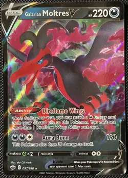 Galarian Moltres V 097/198 Swsh06- Chilling Reign Holo- Pokemon Card - Image 1