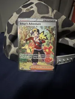 Pokemon TCG Destined Rivals Ethan's Adventure Full Art Trainer Card 236/182 Sir - Image 1
