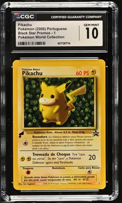 CGC 10 GEM MINT Pikachu Black Star Promo 1 Pokemon World Collection Card - Image 1