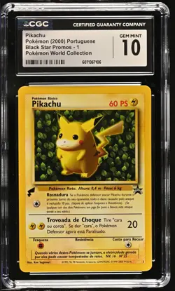 CGC 10 GEM MINT Pikachu Black Star Promo 1 Pokemon World Collection Card - Image 1